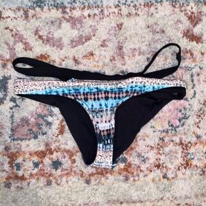 L*Space Leopard and Tie Dye Print Cheeky Bikini Bottoms Size Small